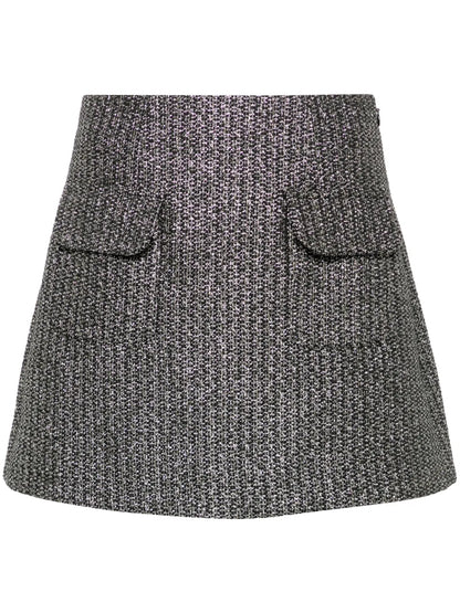 Metallic Bouclé Mini Skirt