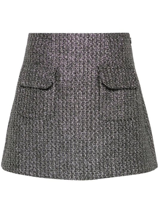 Metallic Bouclé Mini Skirt