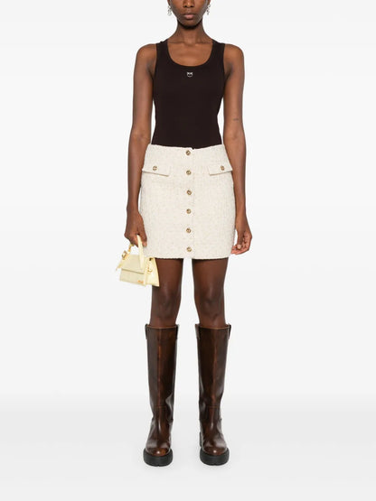 Logo-Engraved Buttons Skirt