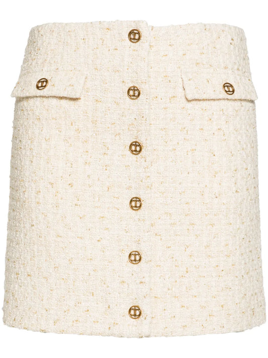 Logo-Engraved Buttons Skirt