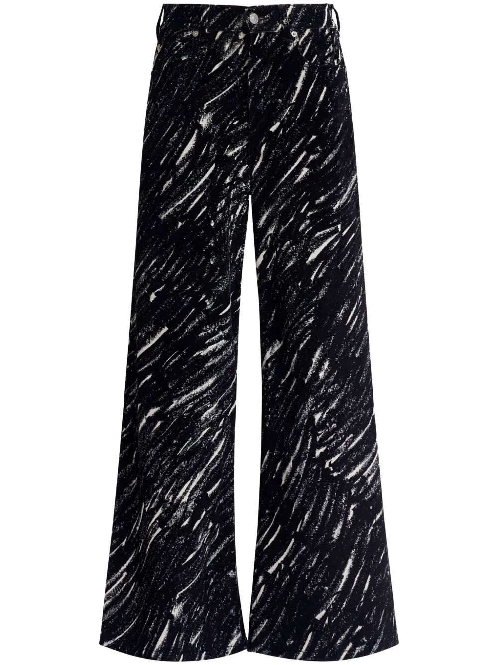 Graphic-Print Wide-Leg Trousers