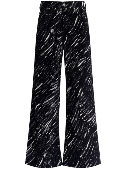 Graphic-Print Wide-Leg Trousers