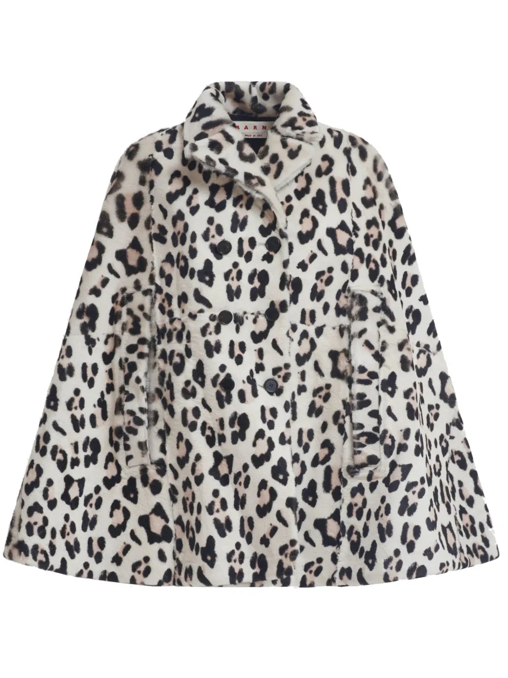 Leopard-Print Wool Cape