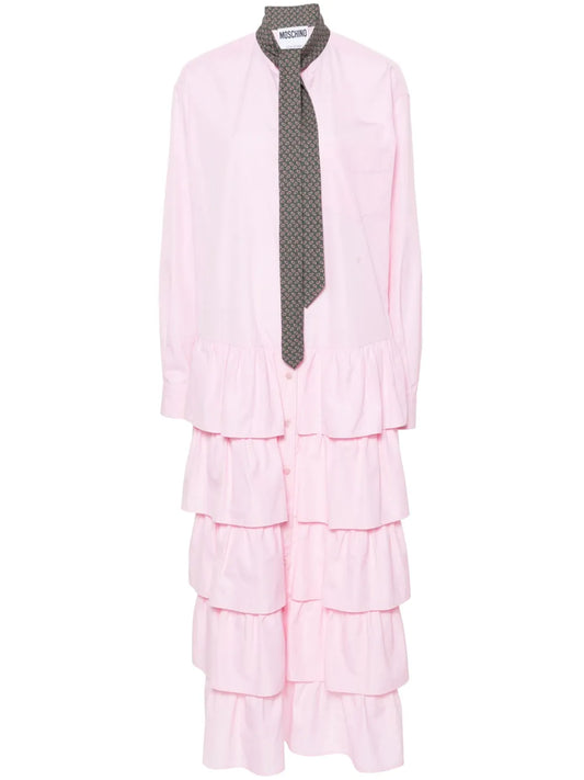 Attached-Tie Midi Dress