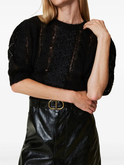 Lace-Detailing Jumper