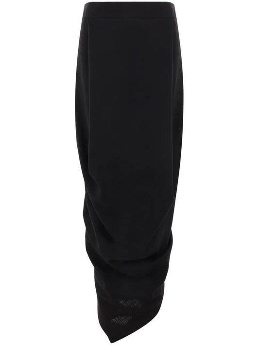 Draped-Design Midi Skirt
