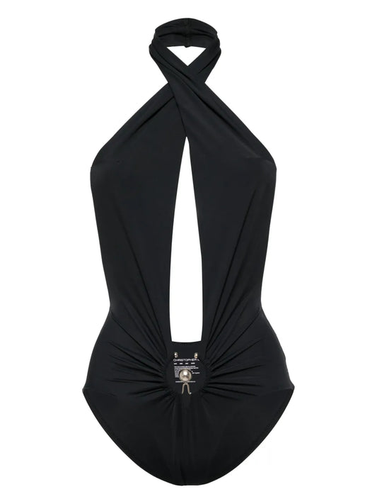 Pierced Orbit Halter Bodysuit