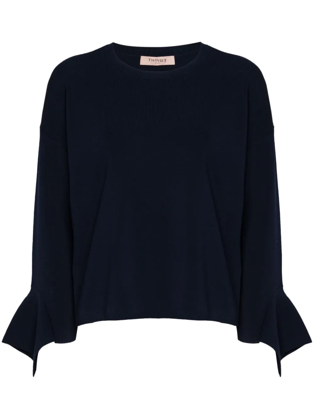 Ruffled Crew-Neck Sweater