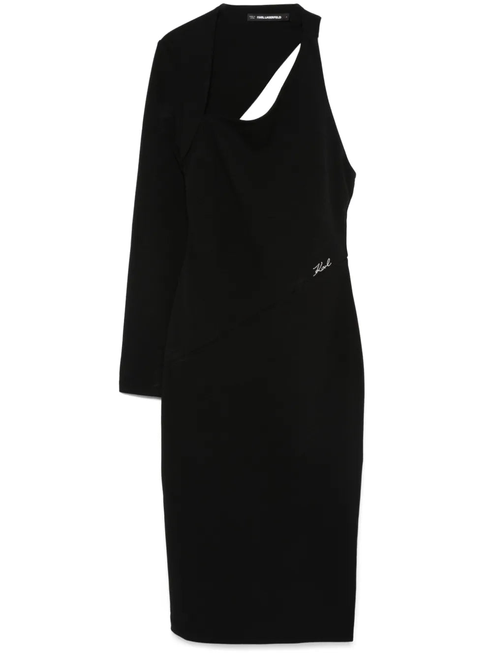 Asymmetric Jersey Midi Dress
