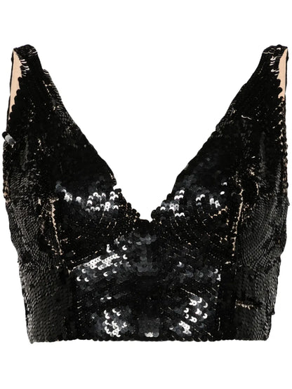 Sequinned Crop Top