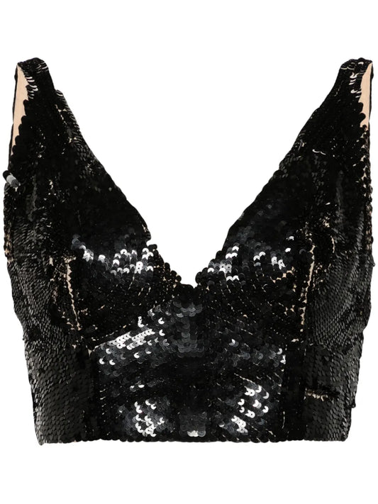 Sequinned Crop Top