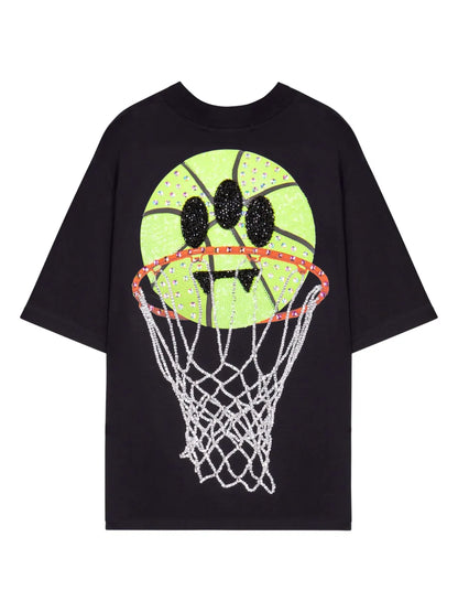 Smiley Face-Print T-Shirt