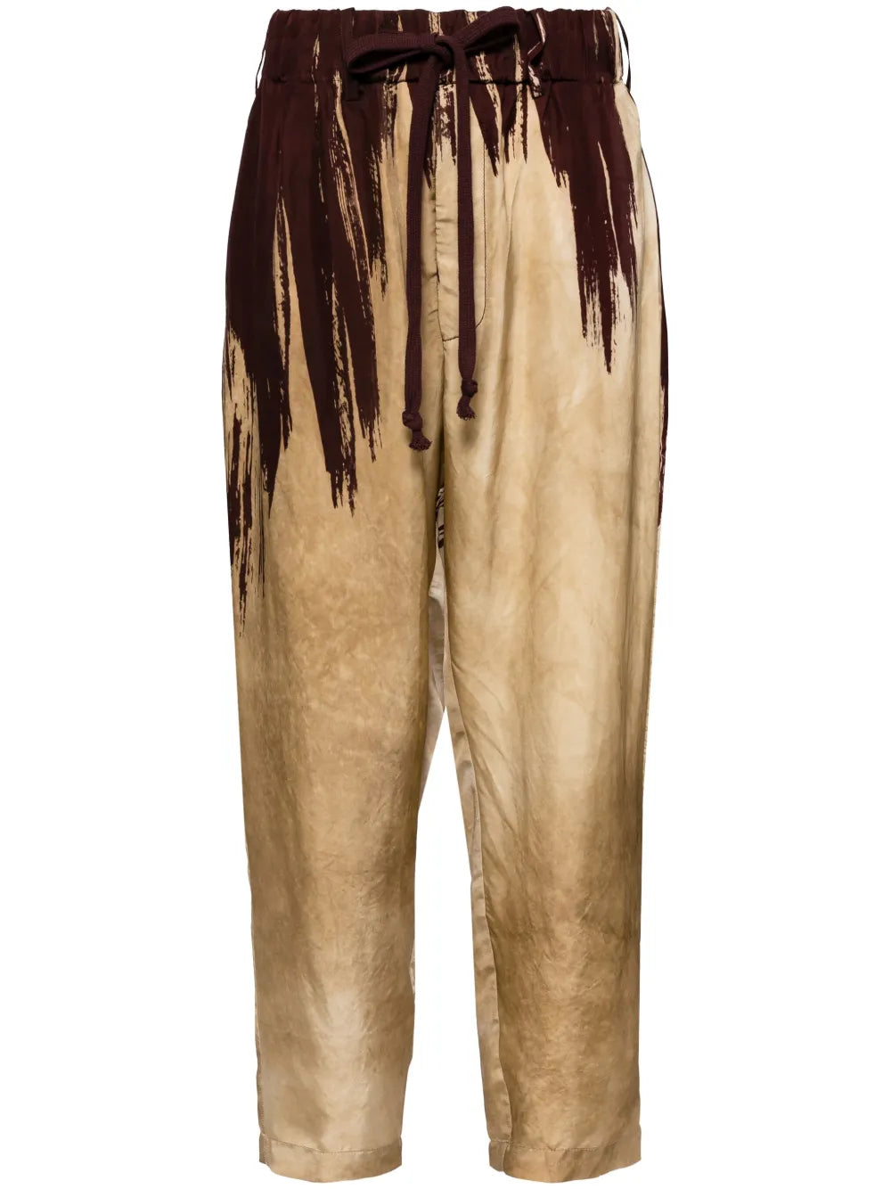Abstract Pattern Print Drawstring Trousers
