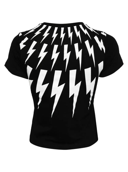 Fair Isle Thunderbolt Print T-Shirt