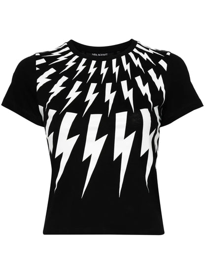 Fair Isle Thunderbolt Print T-Shirt