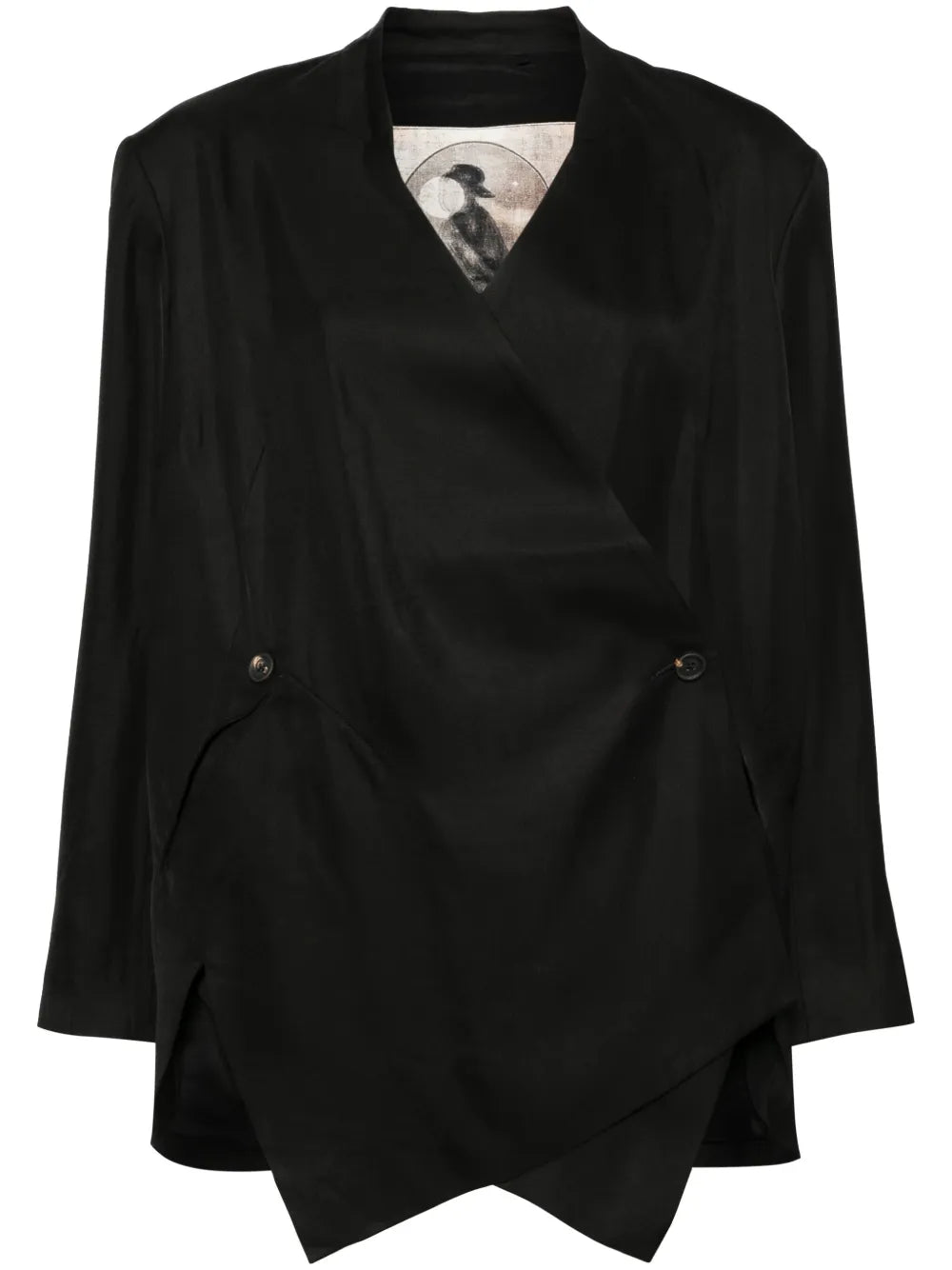 Asymmetric Long Sleeve Blazer