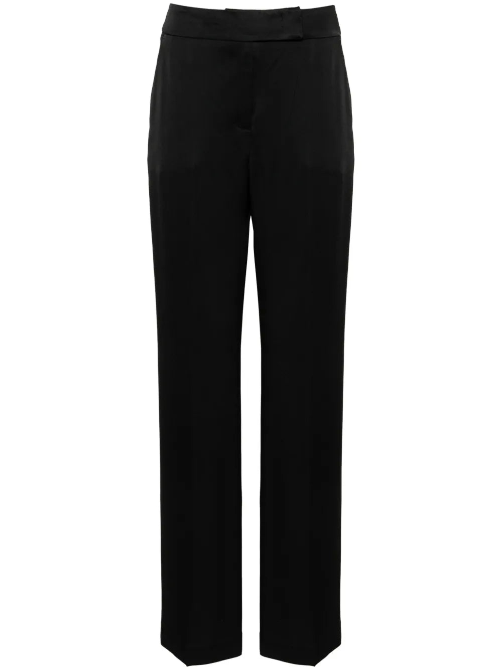 Straight-Leg Satin Trousers