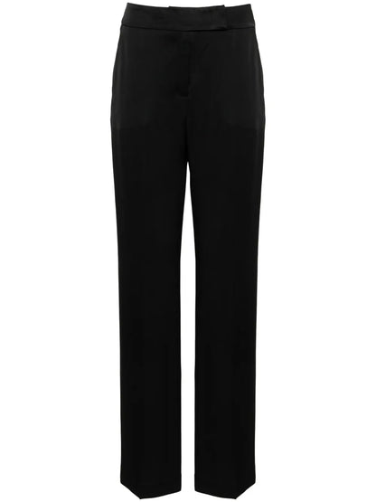 Straight-Leg Satin Trousers