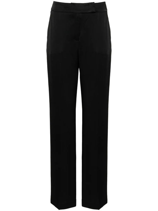 Straight-Leg Satin Trousers