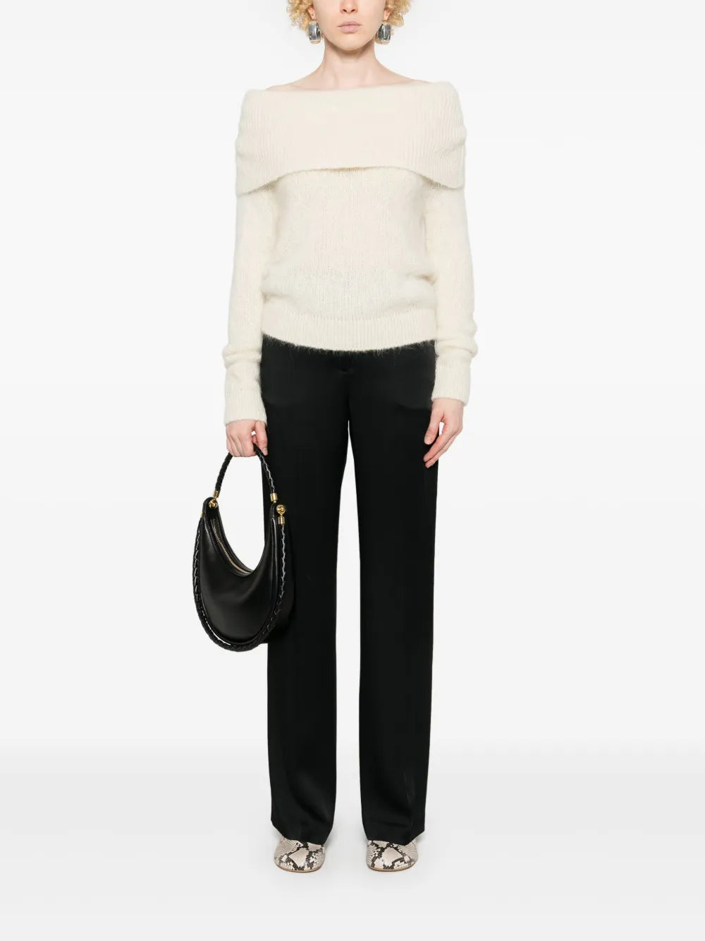 Straight-Leg Satin Trousers