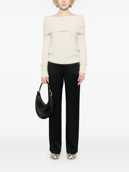 Straight-Leg Satin Trousers