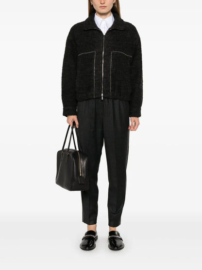 Bouclé Bomber Jacket