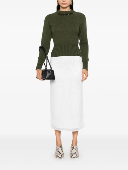 Sequin-Embellished Midi Skirt