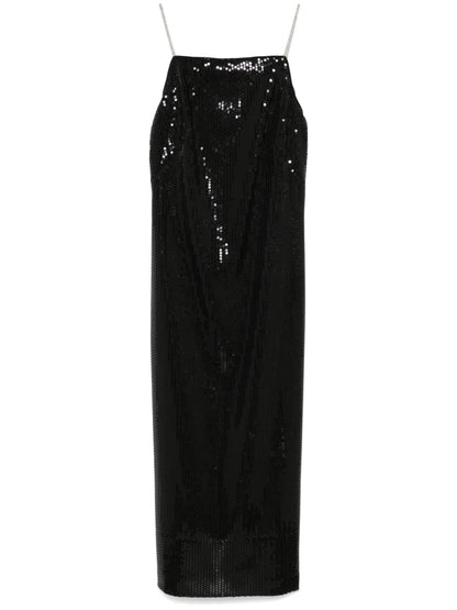 Sequinned Twill Midi Dress