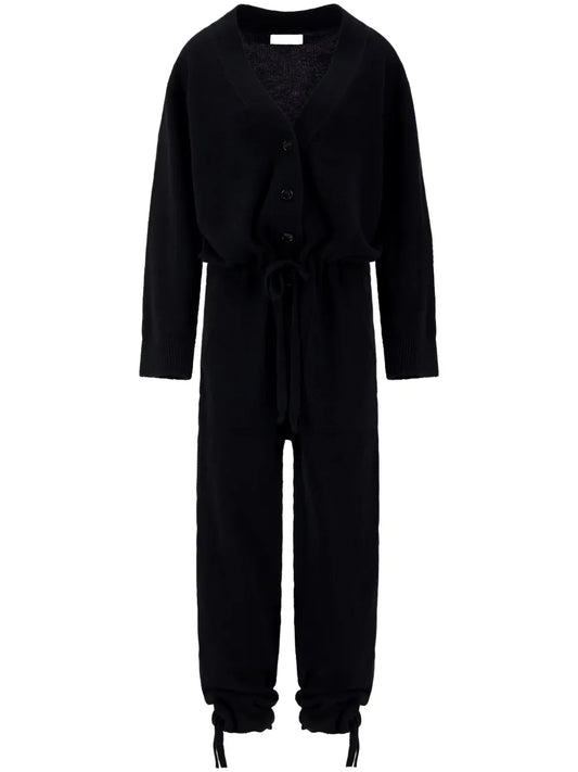 Button-Fastening Jumpsuit