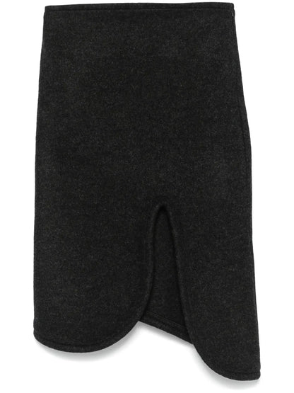 Padded-Trim Midi Skirt