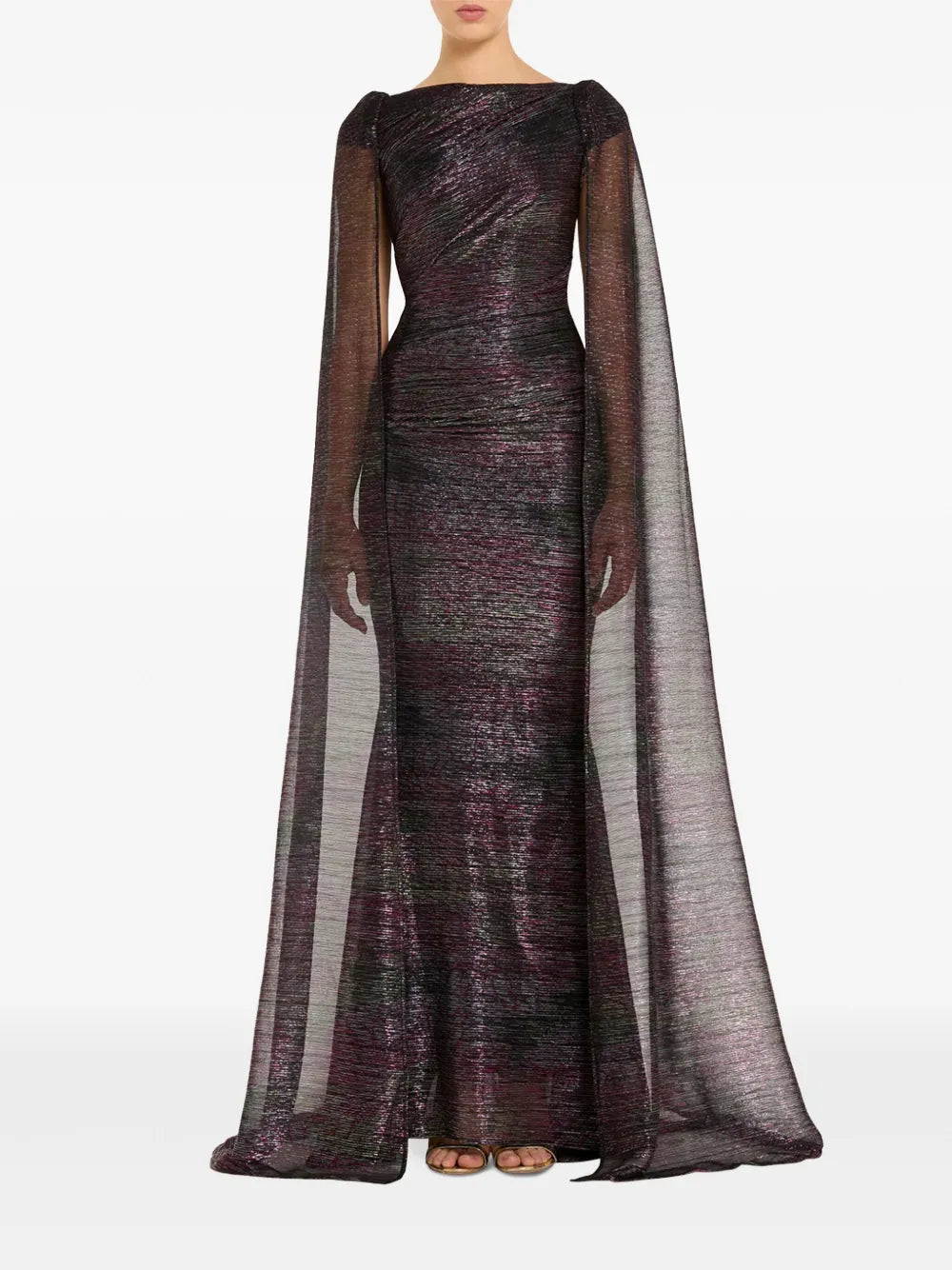 Cape Lurex-Effect Gown