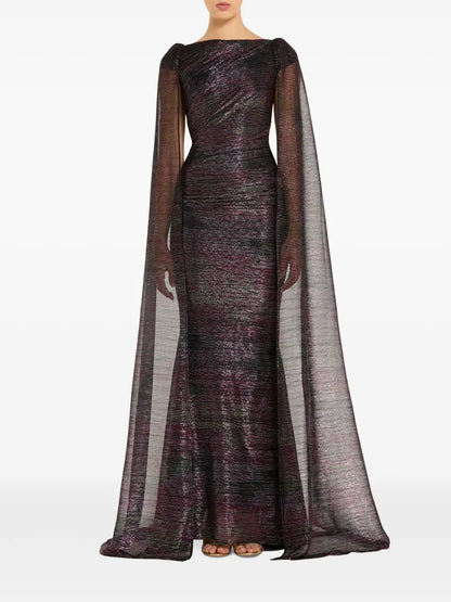 Cape Lurex-Effect Gown