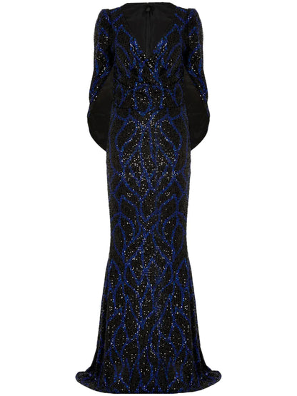 Shawl Design Sequinned Gown