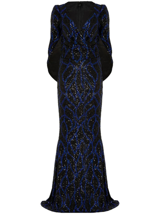 Shawl Design Sequinned Gown
