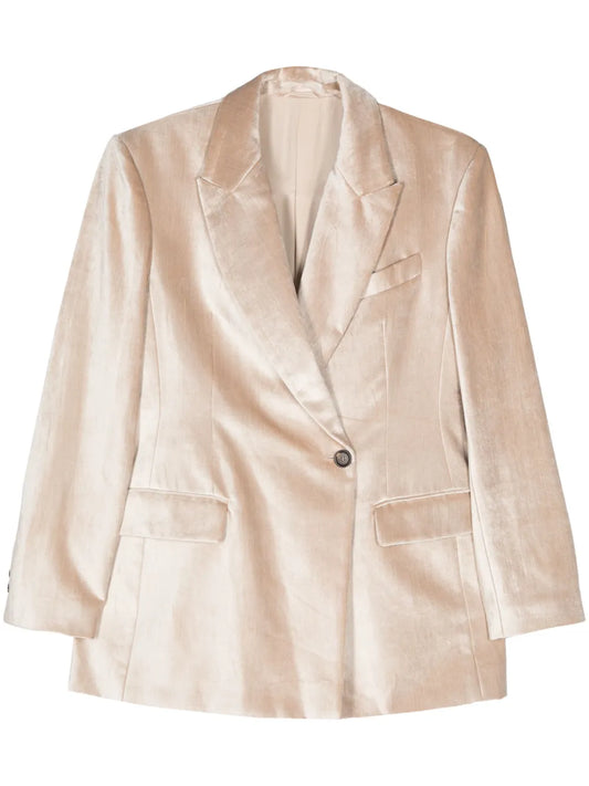 Monili-Detail Velvet Blazer