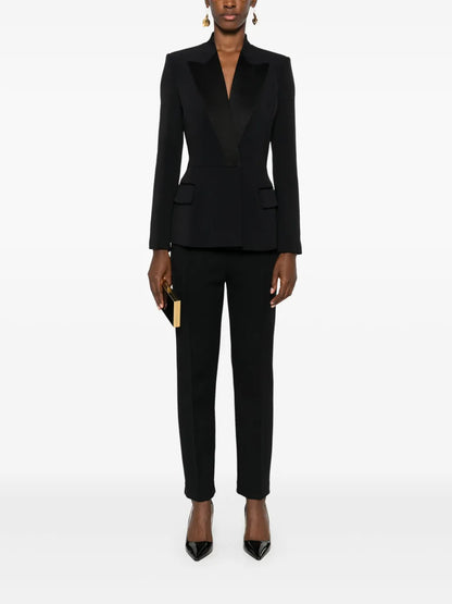 Crepe Double-Breasted Jacket