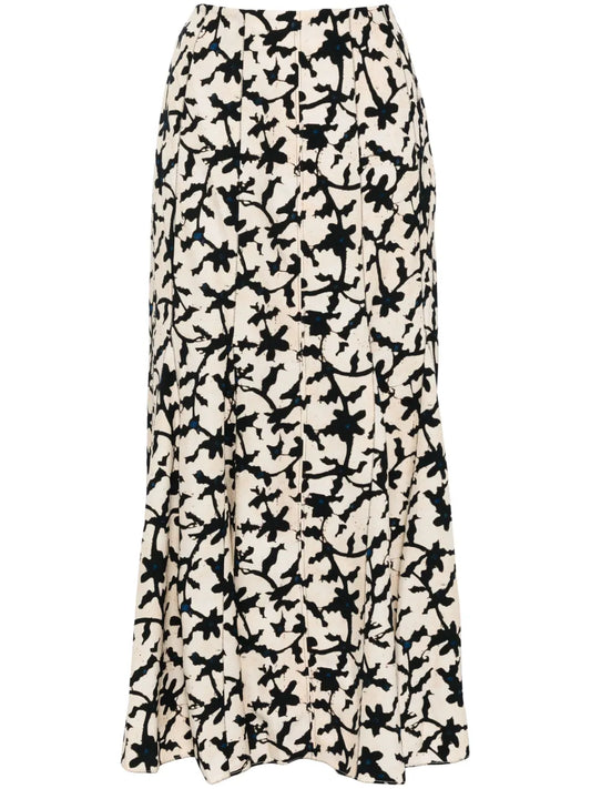 Graphic-Print A-Line Skirt