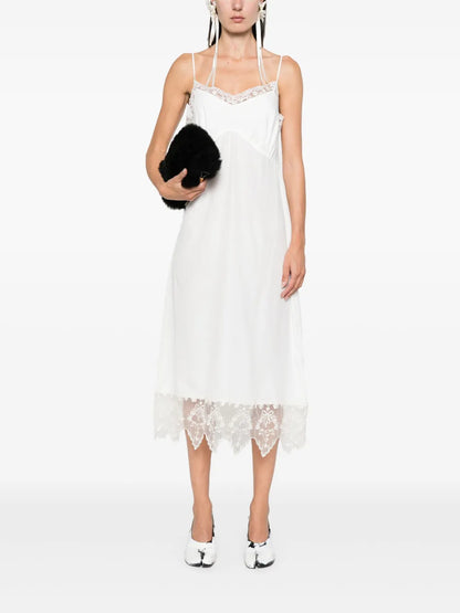 Lace-Trim Midi Dress