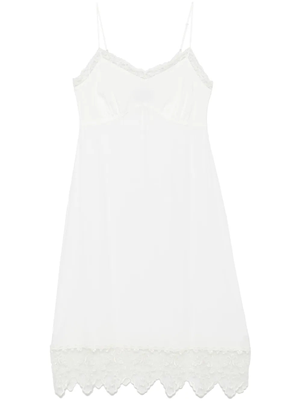 Lace-Trim Midi Dress