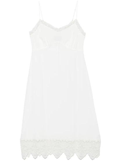 Lace-Trim Midi Dress