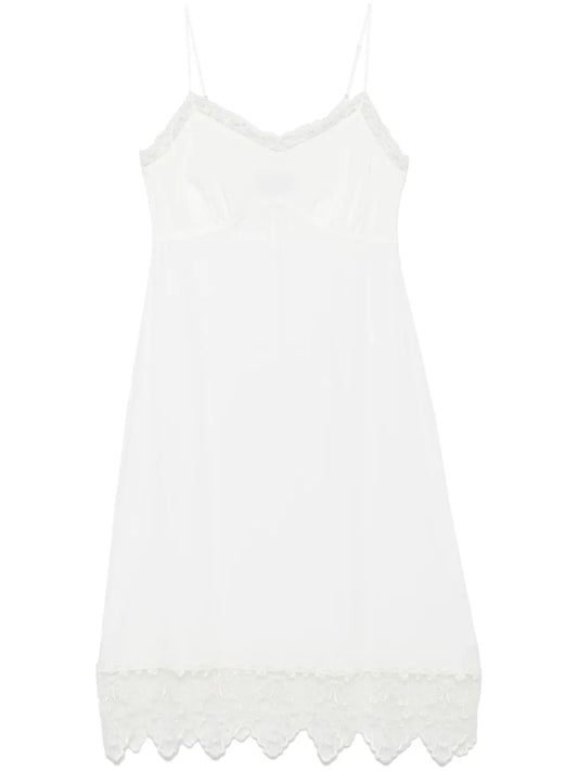 Lace-Trim Midi Dress