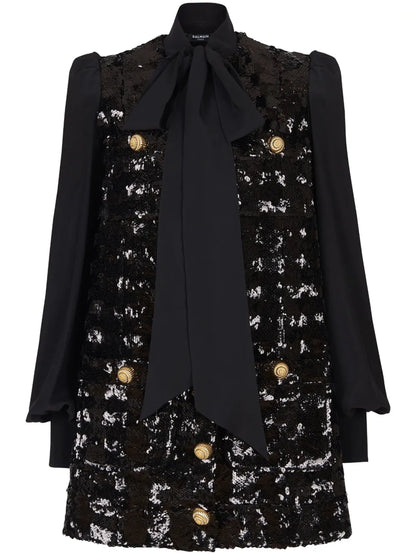 Sequin-Embellished Mini Dress