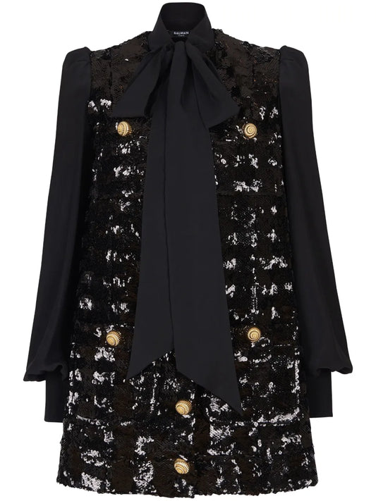 Sequin-Embellished Mini Dress