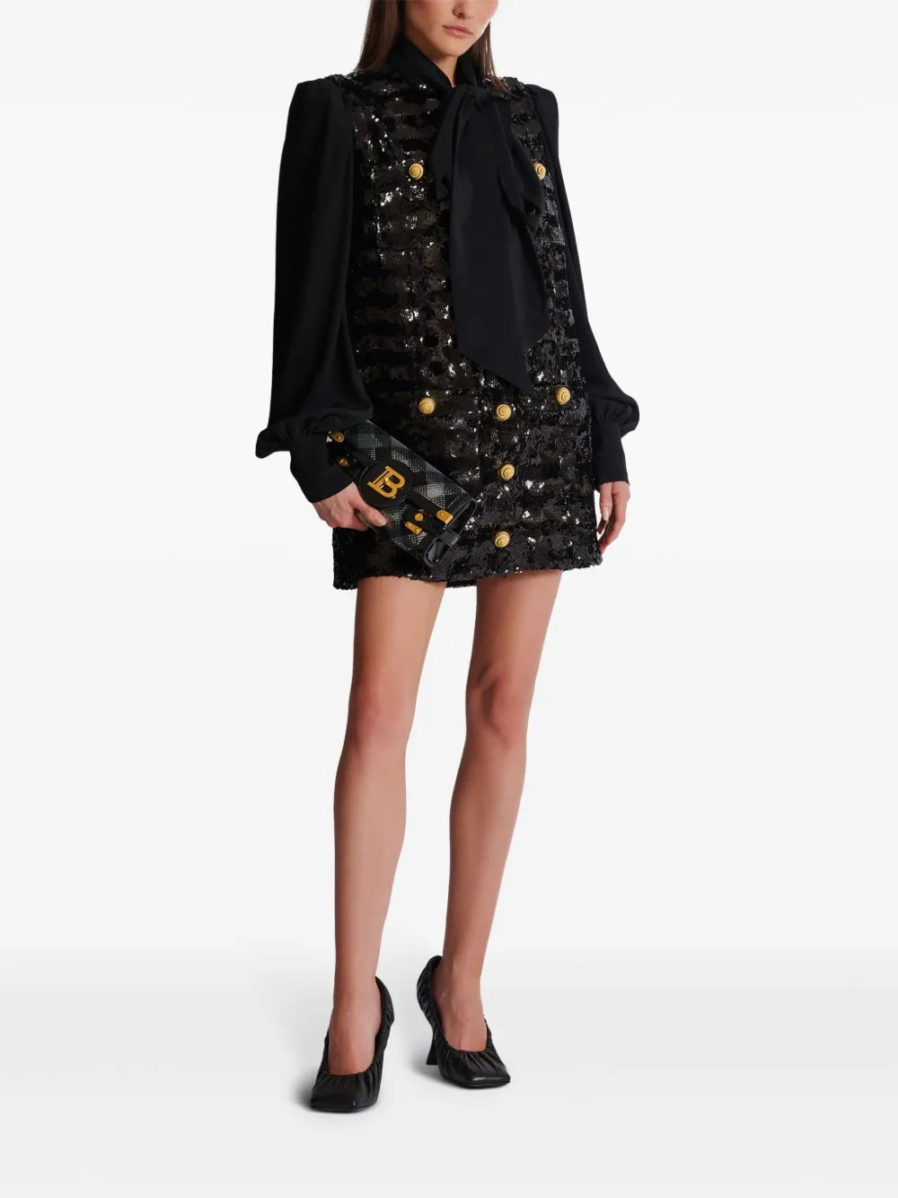 Sequin-Embellished Mini Dress