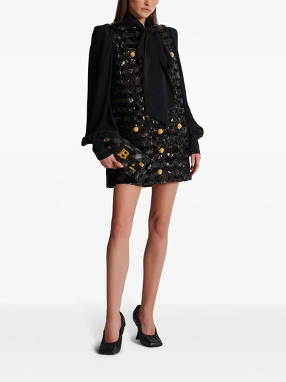 Sequin-Embellished Mini Dress