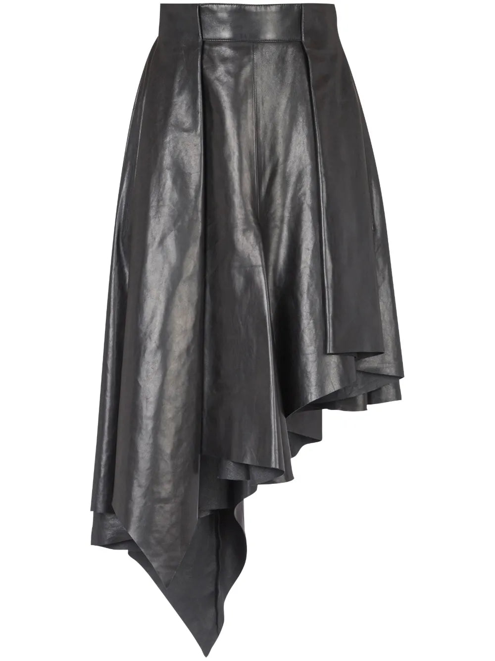 Asymmetric Leather Skirt