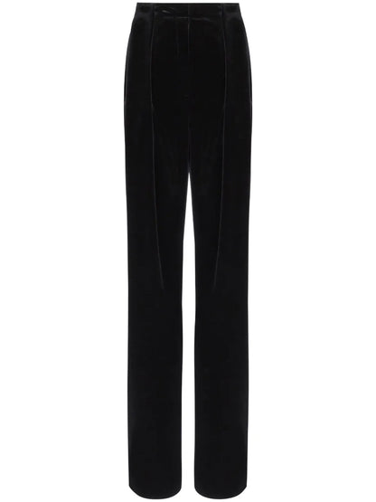 Pleated Velvet Trousers