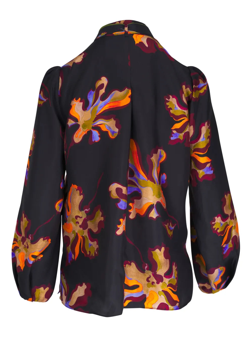 Floral-Print Silk Blouse