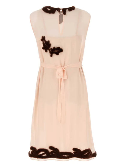 Floral-Embroidered Silk Midi Dress