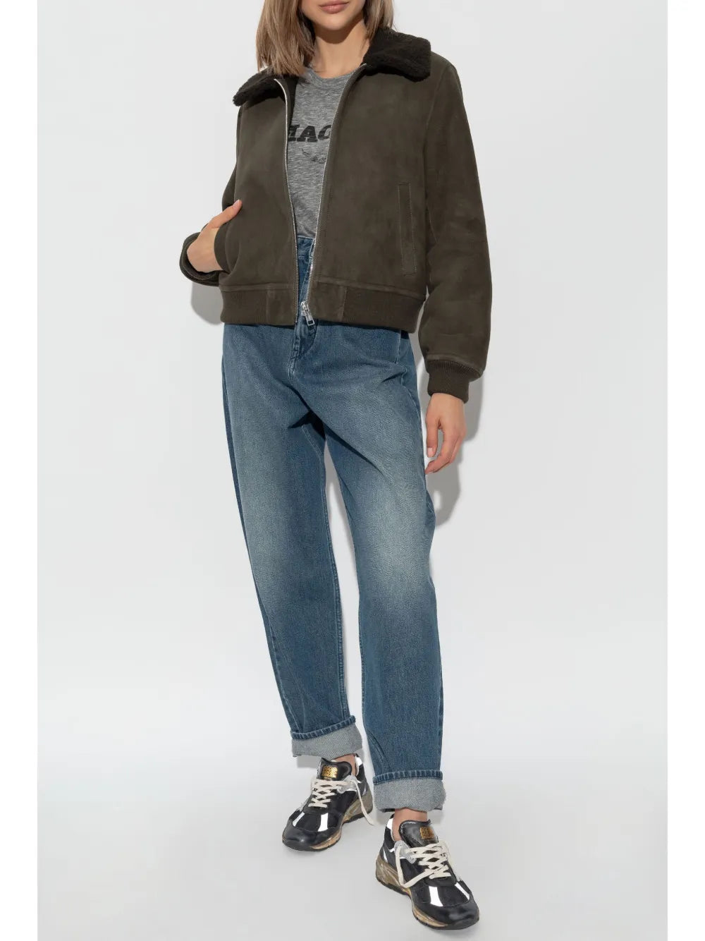 Shearling-Collar Jacket